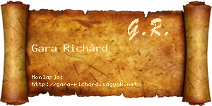 Gara Richárd névjegykártya
